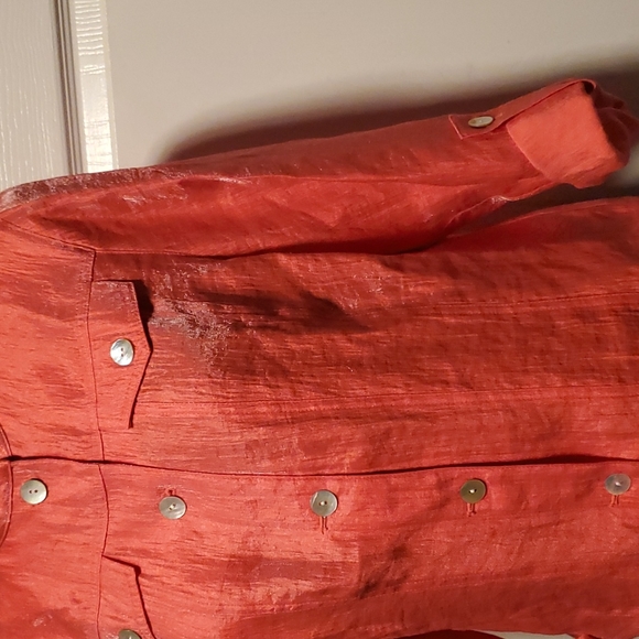 Ruby Rd. Button-Down Women's Coral Long Sleeve - Size 12 - Picture 4 of 8